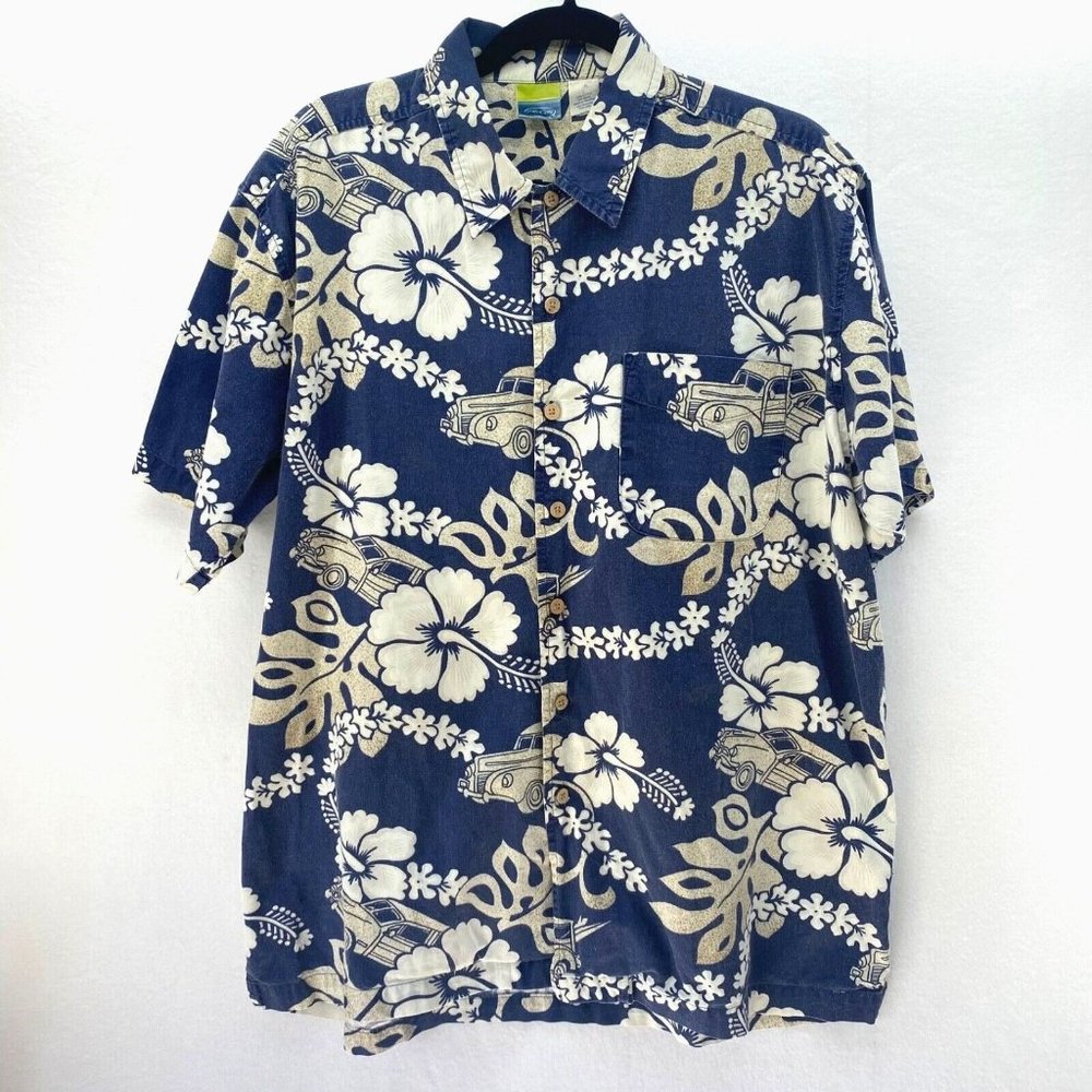 THIRD COAST Hawaii Short Sleeve Floral Vacation Large‎ Mens Shirt Island